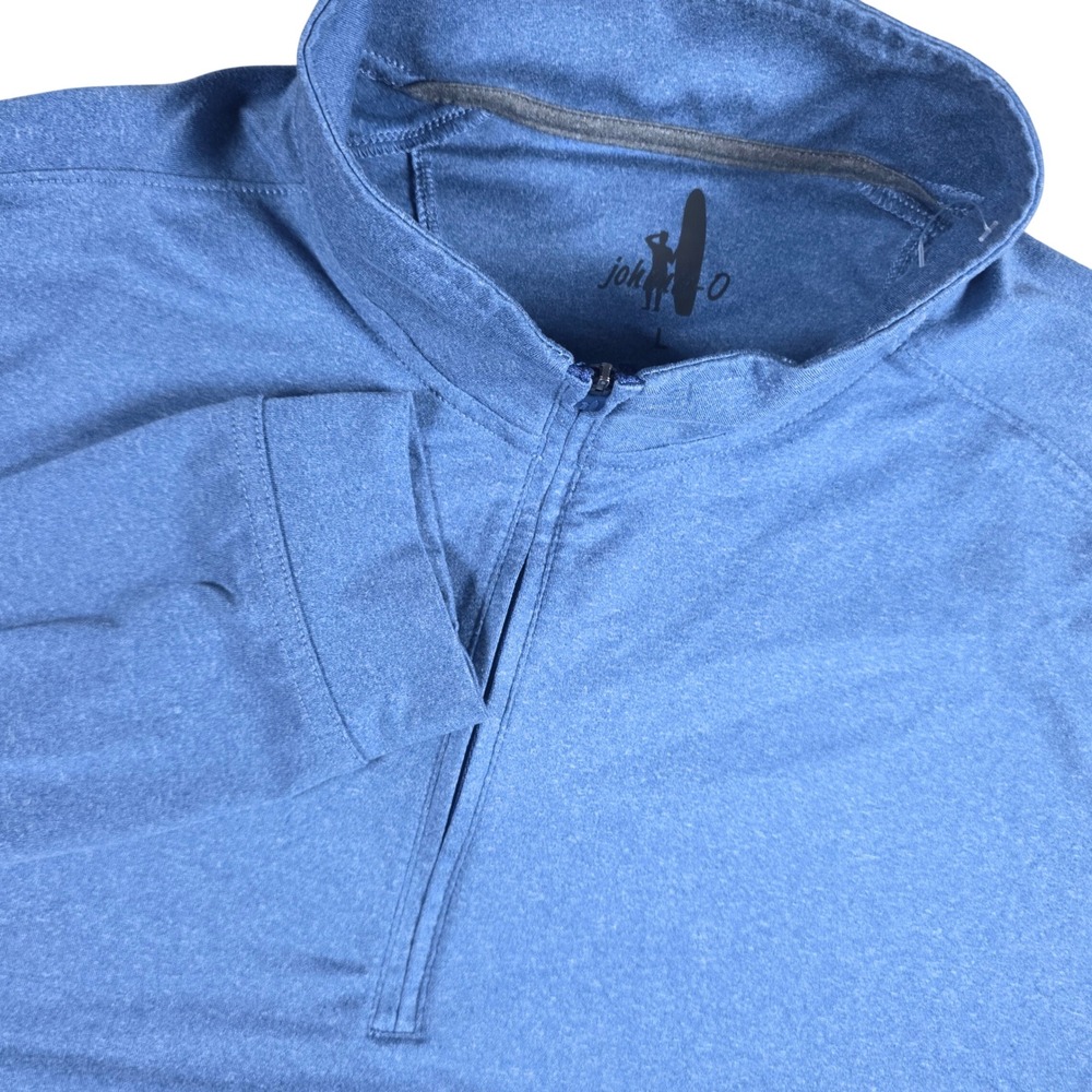 johnnie-O Quarter Zip Pullover Mens L Blue Heathered Performance JMKO1000